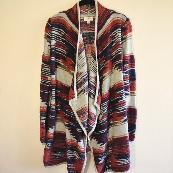 Lucky Brand Southwest Long Cardigan Open Front Boho Cabin Praire Country Sz XS/S - Picture 3 of 8
